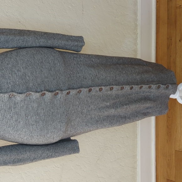 Rachel Rachel Roy Gray Long Puffed Sleeve Button Front Sweater Dress Size Small - Picture 6 of 10